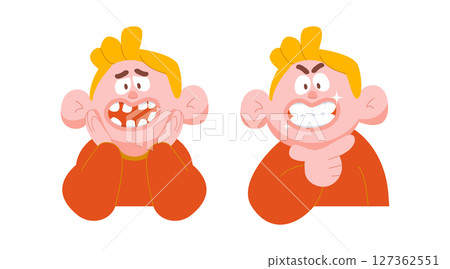 Diastema teeth and Healthy teeth (Man) illustration vector design on white background. Dental care concept. Diastema teeth and Healthy teeth (Man) illustration vector design on white background. Dental care concept. 127362551