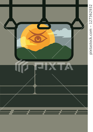 The sun is watching - A background image of a slightly ominous train interior seen from the window 127362932