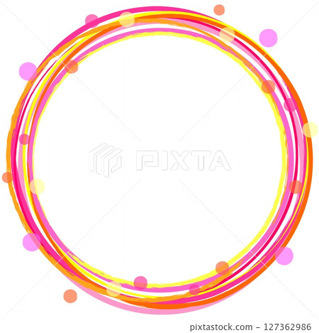 Frame ring dot white background orange pink Frame ring dot white background orange pink 127362986