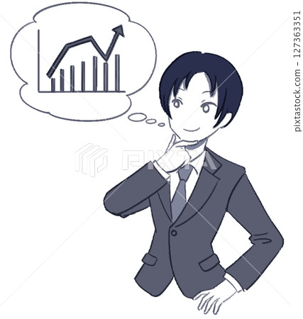 A man predicting stock prices 127363351