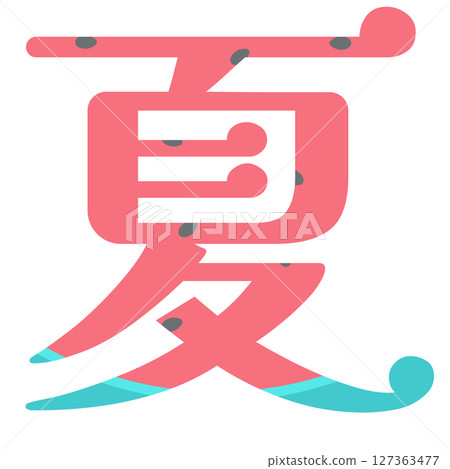 橫幅和傳單上帶有西瓜圖案的夏季字母標誌排版 127363477