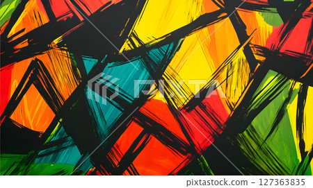 色彩繽紛的彩色玻璃風格紋理背景 色彩繽紛的彩色玻璃風格紋理背景 127363835