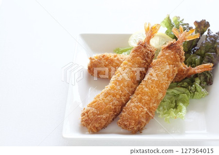 Frozen fried shrimp 127364015