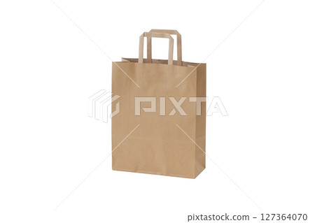Brown paper bag on a white background Brown paper bag on a white background 127364070