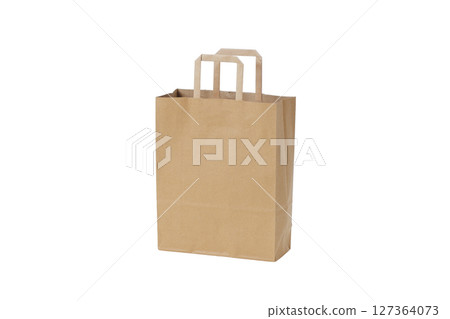 Brown paper bag on a white background Brown paper bag on a white background 127364073