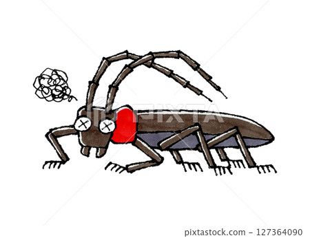 A visiting red-necked longhorn beetle A visiting red-necked longhorn beetle 127364090