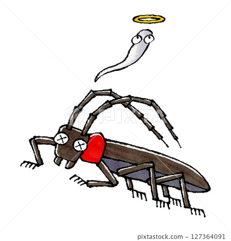 死去的紅頸長角甲蟲 127364091