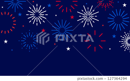 4th of July background,USA Independence Day fireworks banner 127364294