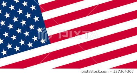 United States flag background, inclined USA flag banner 127364303