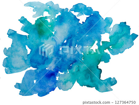 Blue and Green Hand Drawn Watercolor Spots Free Hand Texture Blue and Green Hand Drawn Watercolor Spots Free Hand Texture 127364750