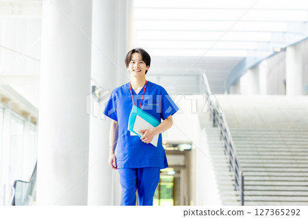 Young doctor working in a hospital Young doctor working in a hospital 127365292