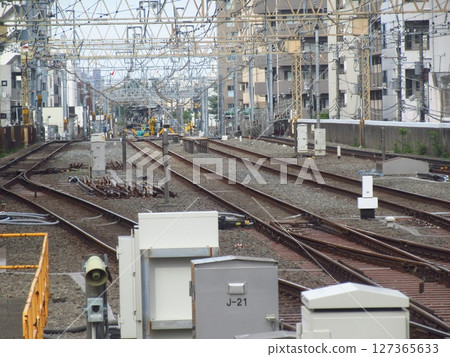 The view from Sasazuka Station heading down the line The view from Sasazuka Station heading down the line 127365633