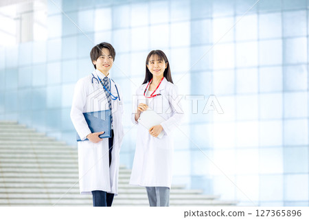 Medical team in white coats 127365896