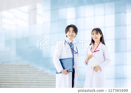 Medical team in white coats Medical team in white coats 127365899