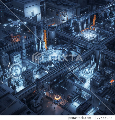 Large refinery and technology industries 127365982