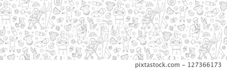 Father and Baby Pattern Line Art Baby Items and Parenting Illustration Father and Baby Pattern Line Art Baby Items and Parenting Illustration 127366173