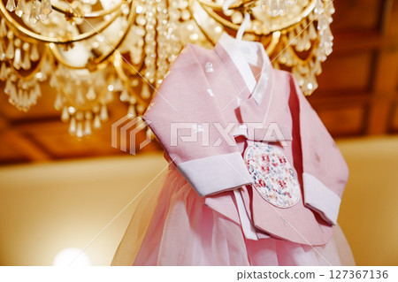Children's national Korean costume for the traditional celebration Children's national Korean costume for the traditional celebration 127367136