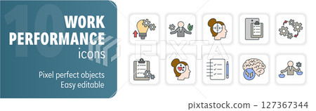 Businesswoman working on her work performance with checklists and brainstorming sessions Businesswoman working on her work performance with checklists and brainstorming sessions 127367344