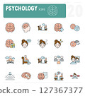 Psychology, psychotherapy and counseling icons showing mental health concepts 127367377