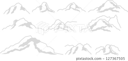 山剪影圖形素材插圖 127367505