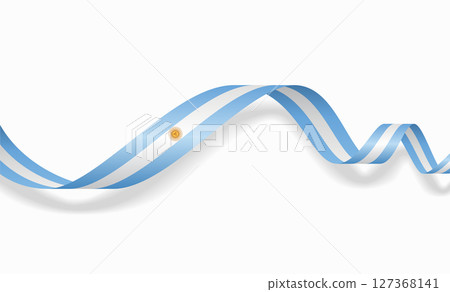 Argentinian flag wavy abstract background. Vector illustration. 127368141
