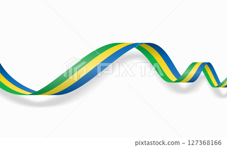 Gabon flag wavy abstract background. Vector illustration. 127368166