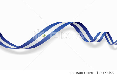 El Salvadoran flag wavy abstract background. Vector illustration. El Salvadoran flag wavy abstract background. Vector illustration. 127368190
