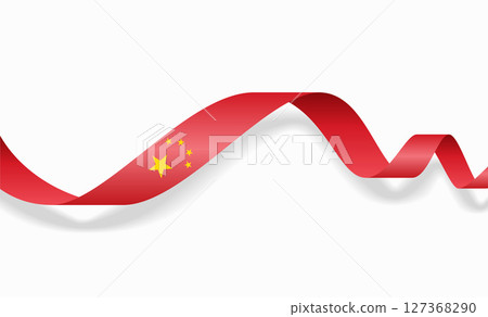 Chinese flag wavy abstract background. Vector illustration. 127368290