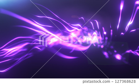 Abstract purple electric lines capturing dynamic energy flow and futuristic vibrancy 127368628