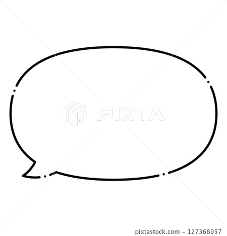 Simple speech bubble illustration, horizontal, oval Simple speech bubble illustration, horizontal, oval 127368957