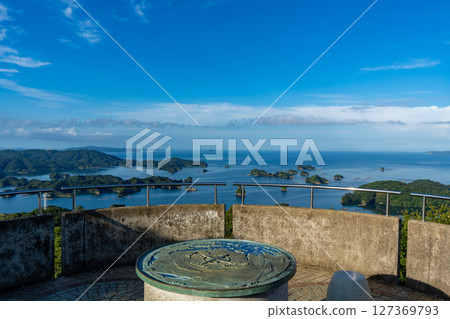 View of the Kujukushima Islands from Ishidake Observatory Park (Sasebo City) 127369793