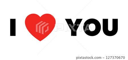 Declaration of affection with heart. Symbolizes love, Valentine's Day card. Declaration of affection with heart. Symbolizes love, Valentine's Day card. 127370670