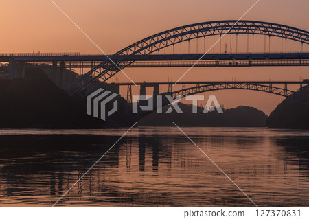 <Nagasaki Prefecture> Dawn at Saikai Bridge and Hario Seto 127370831