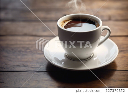 coffee on a table in a cafe 127370852