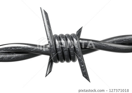 Barbed wire - single pike - 3D illustration 127371018