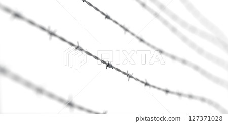 Barbed wire isolated on white background - 3D illustration Barbed wire isolated on white background - 3D illustration 127371028