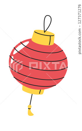 Japanese lantern cartoon traditional light 127371276