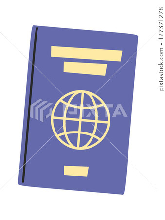Passport touristic supply cartoon document 127371278