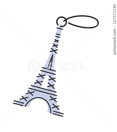 Eiffel tower keychain cartoon souvenir 127371330