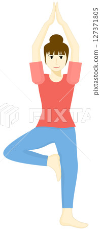 Women maintain their health through practicing yoga Women maintain their health through practicing yoga 127371805