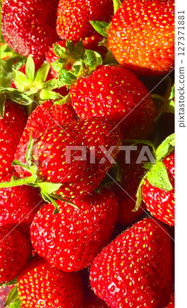 Ripe strawberries picked from the garden. In disposable containers. sale. Ripe strawberries picked from the garden. In disposable containers. sale. 127371881