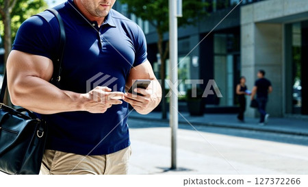 一個肌肉發達的男人穿越城市 127372266