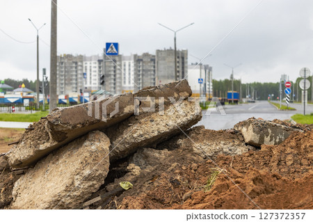 construction, well, installation, sewerage, water, concrete, reinforced, rings, site, 127372357