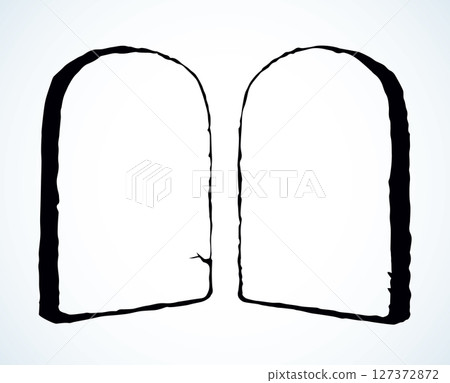 Tablets with 10 commandments. Vector drawing 127372872