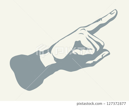 Finger pointing to an object. Vector drawing 127372877