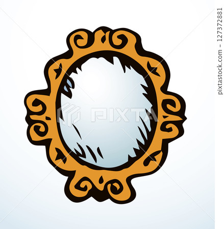 Framed mirror. Vector drawing icon 127372881