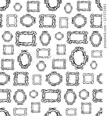 Framed mirrors. Vector drawing pattern Framed mirrors. Vector drawing pattern 127372883