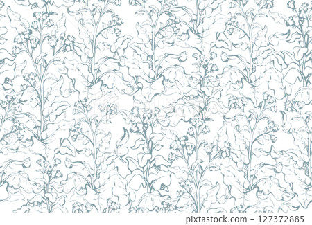 Big blooming burdock. Vector drawing pattern Big blooming burdock. Vector drawing pattern 127372885