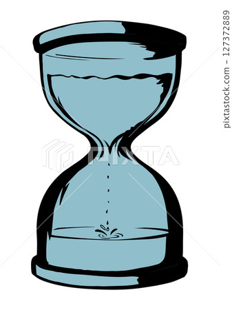 Old water hourglass. Vector drawing icon 127372889