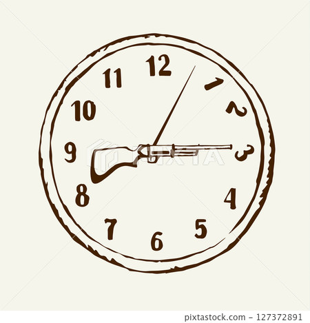 Waste time. The symbolic concept. Vector drawing 127372891